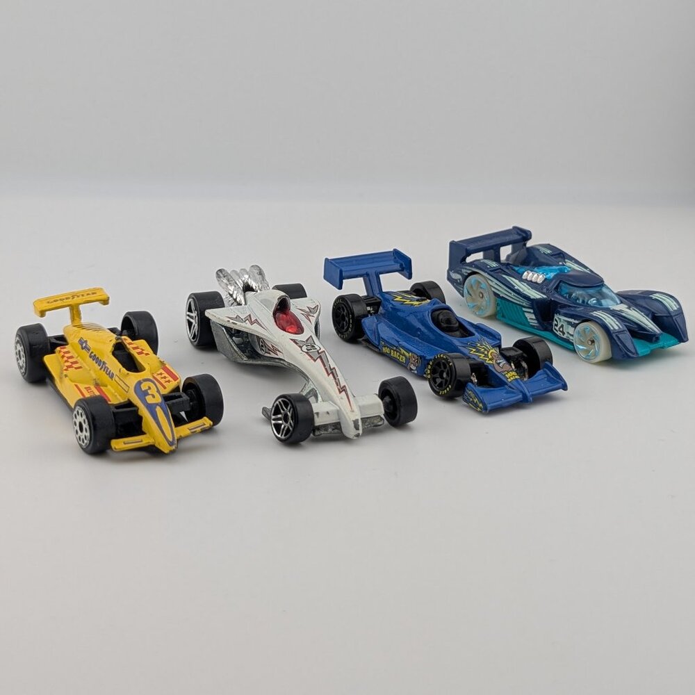 Lot of 4 Hot Wheels Die-Cast Race Cars – 1992–2010 (Loose, 1:64)